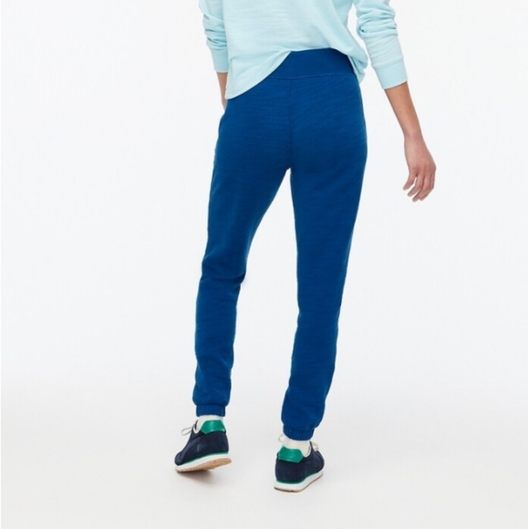 J Crew Women's Cotton Terry Jogger Pant Blue 💙 Size Small - Picture 3 of 10